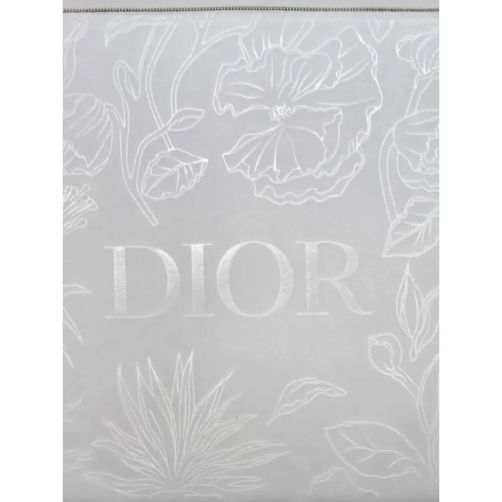 Dior Beauty White Floral Embroidered Makeup Clutch Pouch | New with Box